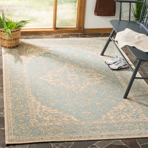 Safavieh Linden 100 Rug Collection LND137K - Aqua / Cream