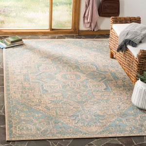 Safavieh Linden 100 Rug Collection LND138K - Aqua / Cream