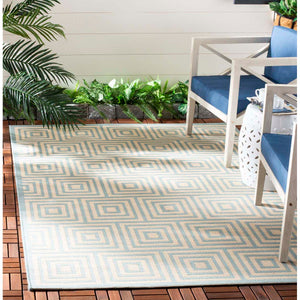 Safavieh Linden 100 Rug Collection LND173L - Cream / Aqua
