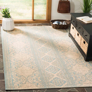 Safavieh Linden 100 Rug Collection LND174K - Aqua / Cream