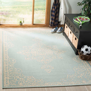 Safavieh Linden 100 Rug Collection LND180L - Cream / Aqua