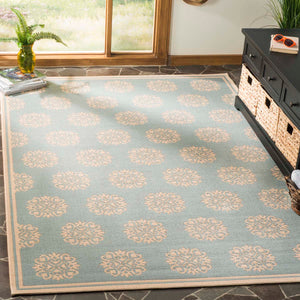 Safavieh Linden 100 Rug Collection LND181K - Aqua / Cream