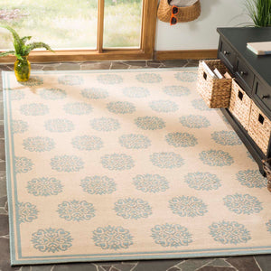 Safavieh Linden 100 Rug Collection LND181L - Cream / Aqua