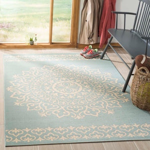 Safavieh Linden 100 Rug Collection LND183L - Cream / Aqua