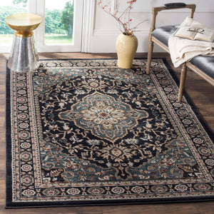 Safavieh Lyndhurst Rug Collection LNH338C - Anthracite / Teal