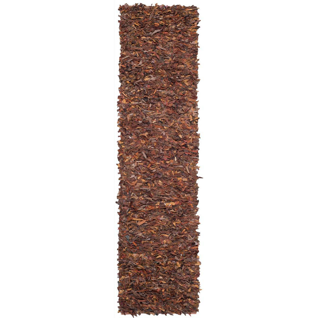 Safavieh Leather Shag Rug Collection LSG511B - Saddle