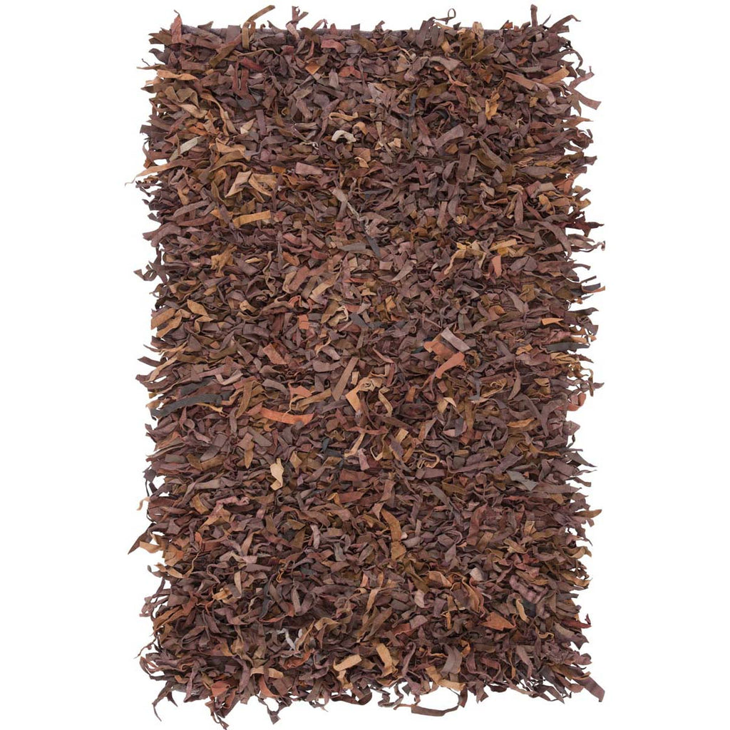 Safavieh Leather Shag Rug Collection LSG511B - Saddle