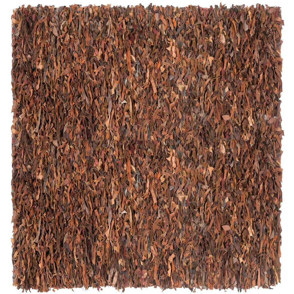 Safavieh Leather Shag Rug Collection LSG511B - Saddle