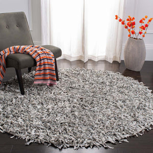 Safavieh Leather Shag Rug Collection LSG511C - White