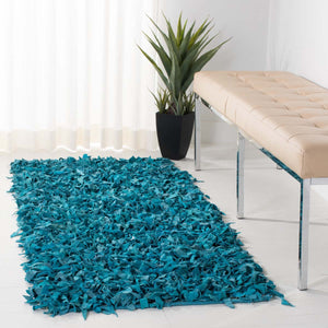 Safavieh Leather Shag Rug Collection LSG511L - Light Blue