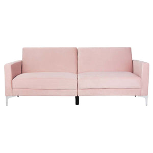 Safavieh Chelsea Foldable Futon Bed - Blush / Chrome