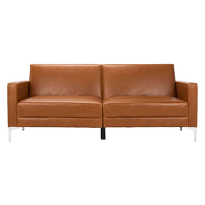Safavieh Chelsea Foldable Futon Bed - Cognac / Chrome