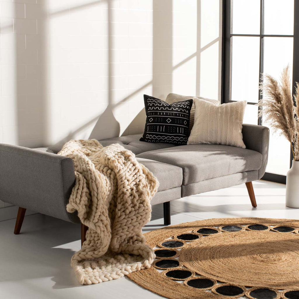 Safavieh Bushwick Foldable Futon Bed - Grey / Brown