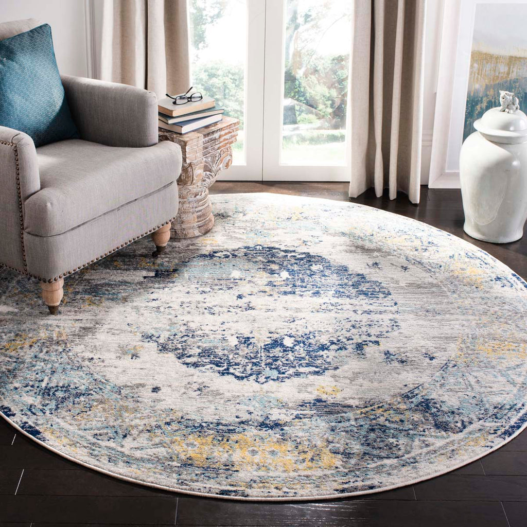 Safavieh Madison Rug Collection MAD158F - Light Grey / Blue