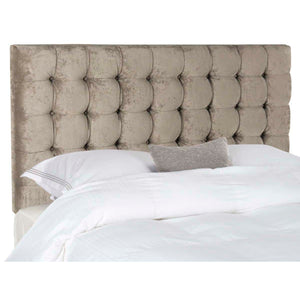 Safavieh Lamar Greige Tufted Velvet Headboard - Greige