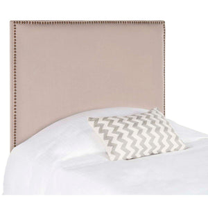 Safavieh Sydney Taupe Headboard - Brass Nail Head - Taupe