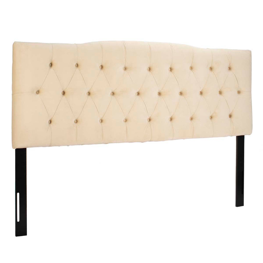 Safavieh Axel Buckwheat Velvet Tufted Headboard  - Buckwheat
