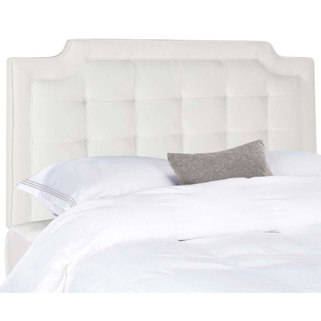 Safavieh Sapphire Tufted Velvet Headboard  - White