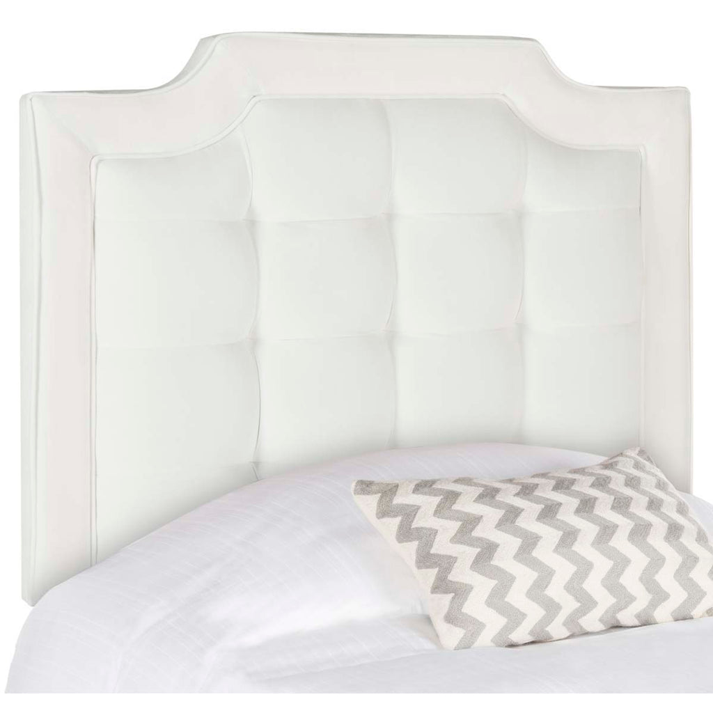 Safavieh Sapphire Tufted Velvet Headboard  - White