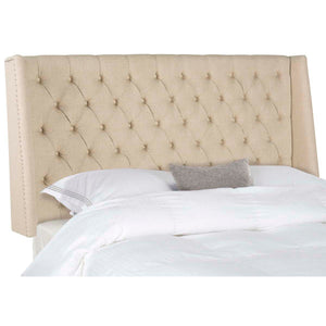 Safavieh London Hemp Linen Winged Headboard - Flat Nail Heads - Hemp