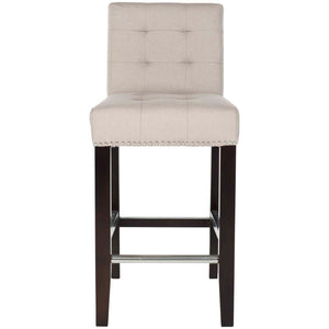 Safavieh Thompson 23.9 Linen Counter Stool W/ Silver Nailheads - Taupe