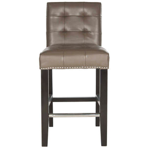 Safavieh Thompson 23.9 Leather Counter Stool W/ Silver Nailheads - Clay