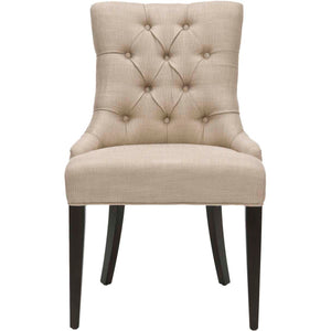 Safavieh Amanda 19''H Linen Tufted Chair Nickel Nail Heads - Antique Gold