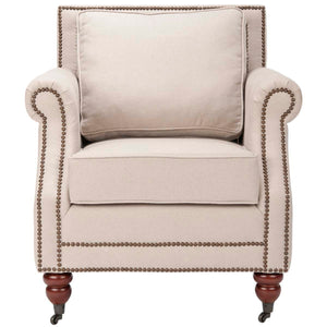Safavieh Karsen Club Chair W/ Brass Nail Heads - Taupe