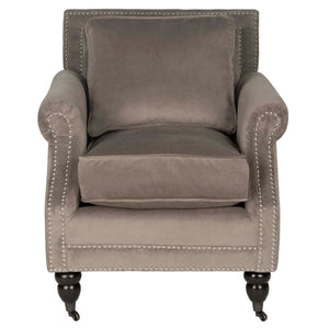 Safavieh Karsen Club Chair W/ Silver Nail Heads - Mushroom