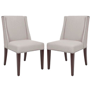 Safavieh Rachel 21''H Arm Chair Silver Nail Head - Taupe (Set of 2)