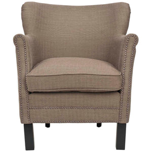 Safavieh Jenny Arm Chair W/ Brass Nail Heads - Jenny Arm Chair / Brown / Java