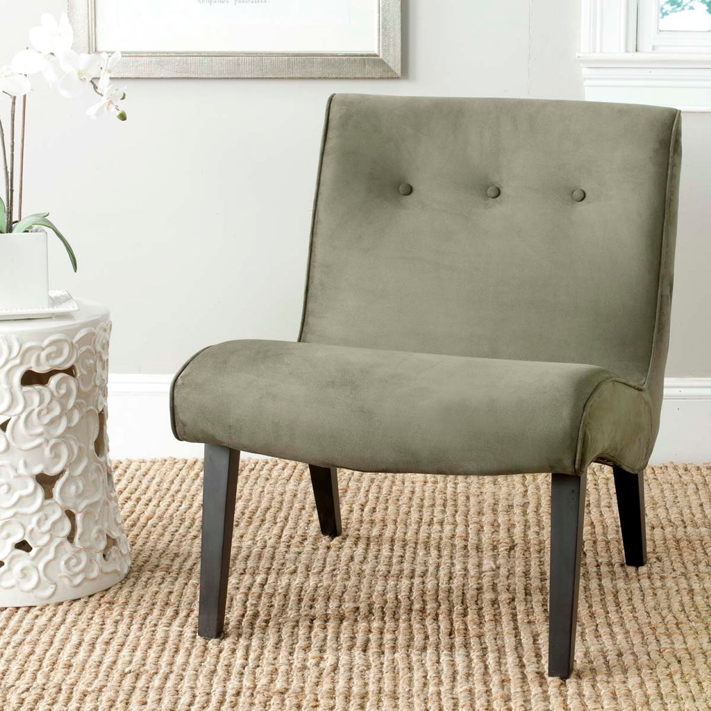 Safavieh Mandell Chair W/ Buttons - Forest Green