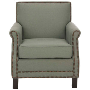 Safavieh Easton Club Chair - Brass Nail Heads - Seamist
