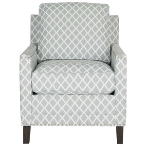 Safavieh Buckler Club Chair - Silver Nail Heads - Grey / White