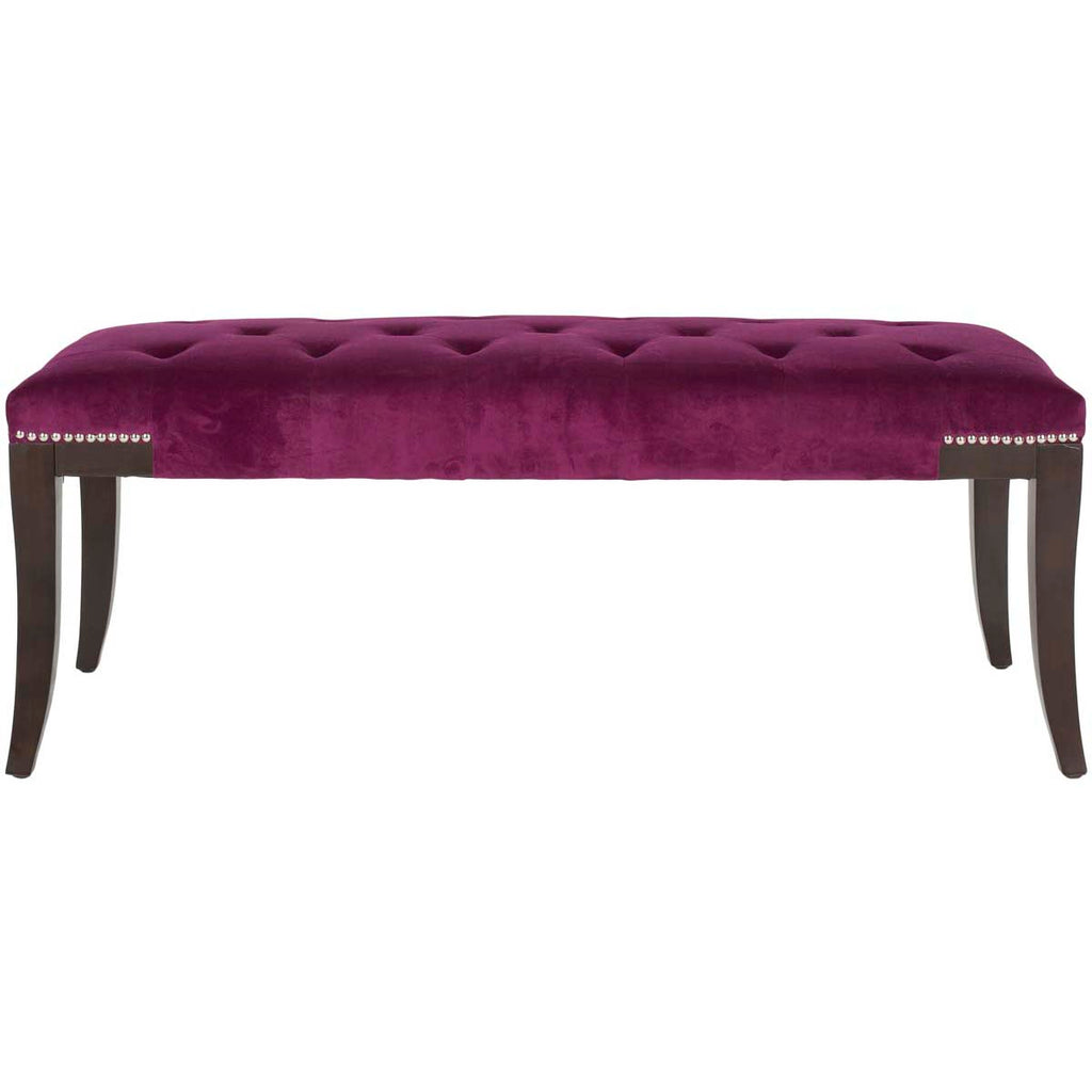 Safavieh Gibbons Bench - Silver Nail Heads - Purple