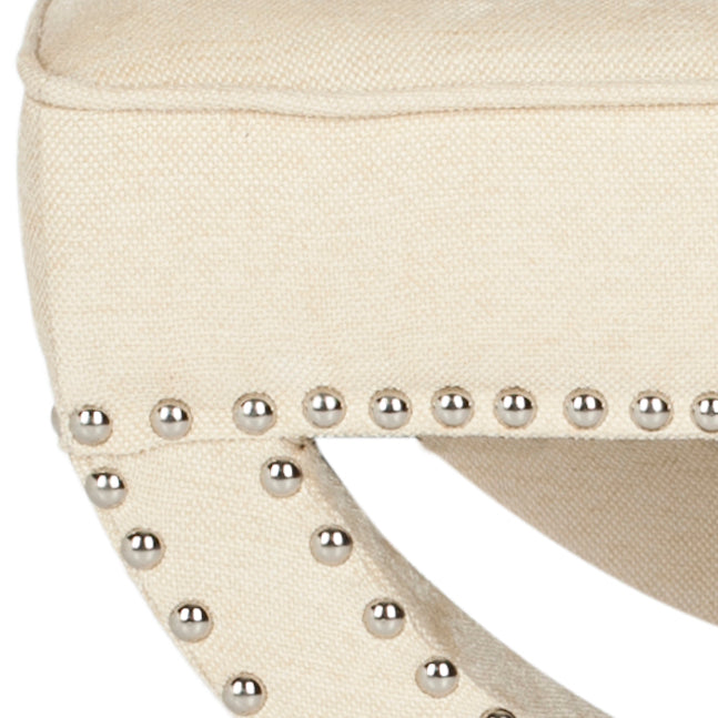 Safavieh Buckler Club Chair   Silver Nail Heads-Peach Pink / White