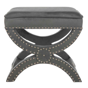 Safavieh Mystic Ottoman - Silver Nail Heads - Grey