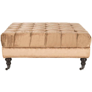 Safavieh Clark Tufted Cocktail Ottoman - Golden Bronze