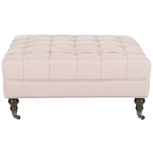 Safavieh Clark Tufted Cocktail Ottoman - Taupe