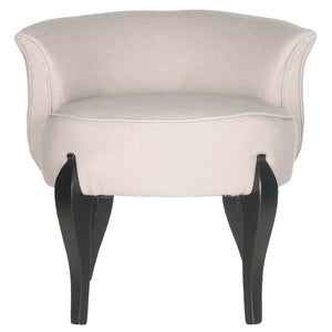 Safavieh Mora French Leg Linen Vanity Chair - Taupe