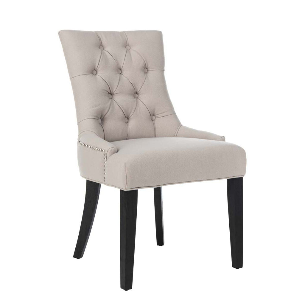 Safavieh Abby 19''H Tufted Side Chairs (Set Of 2)   Silver Nail Heads-Taupe