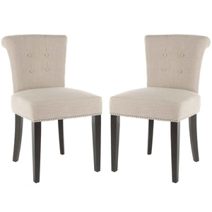Safavieh Sinclaire 21''H Kd Side Chairs (Set Of 2)   Silver Nail Heads-True Taupe