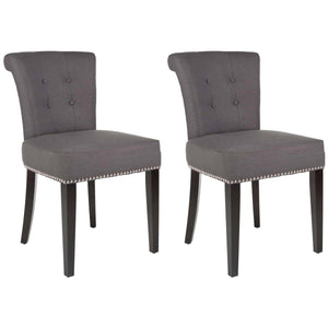 Safavieh Sinclair 21''H  Ring Chair Silver Nail Heads - Grey (Set of 2)