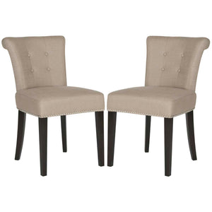 Safavieh Sinclair 21''H  Ring Chair (Set Of 2)    Silver Nail Heads-Oyster Grey