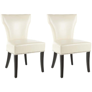 Safavieh Jappic 22''H  Kd Side Chairs (Set Of 2)   Silver Nail Heads-Flat Cream