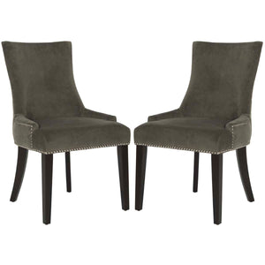 Safavieh Lester 19''H  Dining Chair  (Set Of 2)   Silver Nail Heads-Graphite