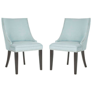Safavieh Afton 20''H  Side Chair (Set Of 2)   Silver Nail Heads -Light Blue