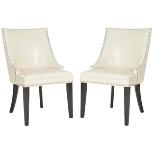 Safavieh Afton 20''H  Side Chair (Set Of 2)   Nickel Nail Heads-Flat Cream