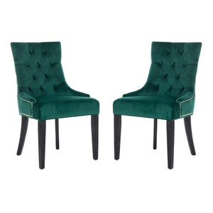 Safavieh Harlow 19''H  Tufted Ring Chair (Set Of 2)   Silver Nail Heads -Emerald