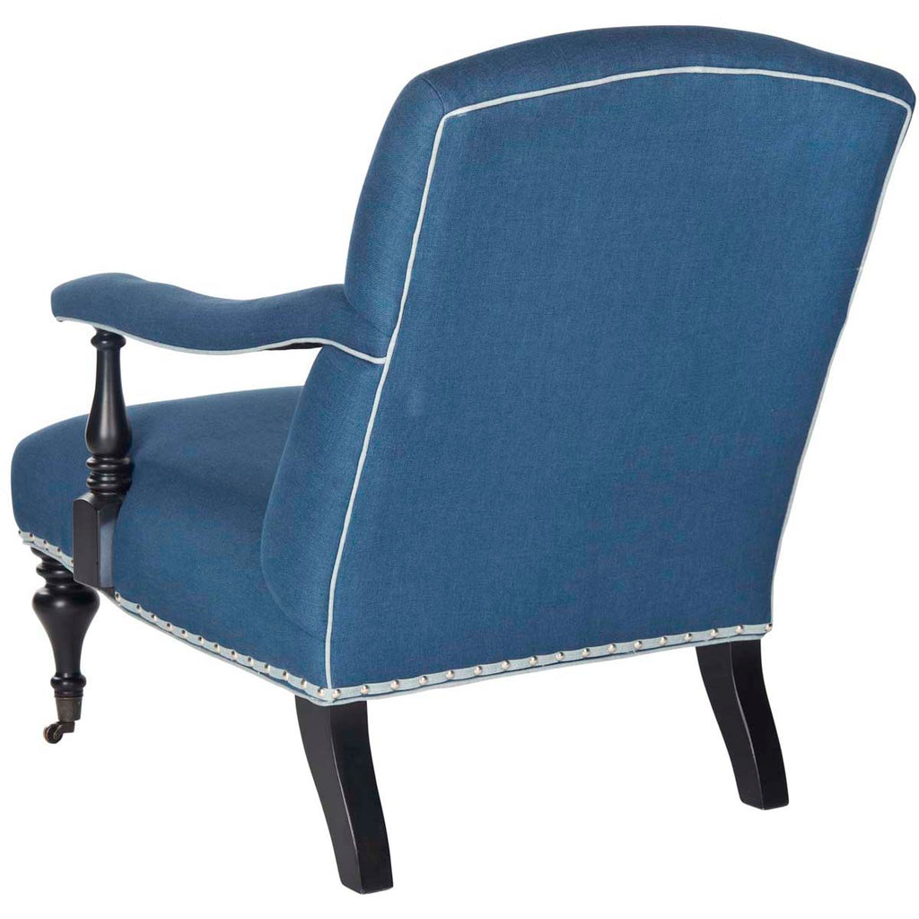 Safavieh Devona Arm Chair - Silver Nail Heads - Steel Blue